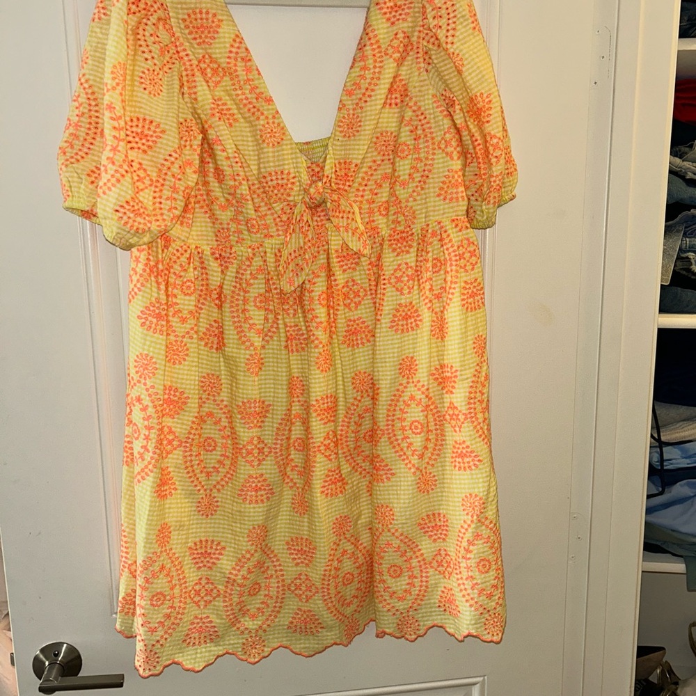Lilly Pulitzer Yellow and Orange Midi Dress